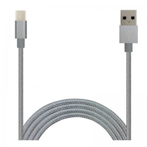 نقي اللون نايلون briaded كبل البيانات Type-C