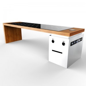 2019 التصميم الحديث الذكية الشمسية في الهواء الطلق حديقة الأثاث عارية الذراعين مقعد