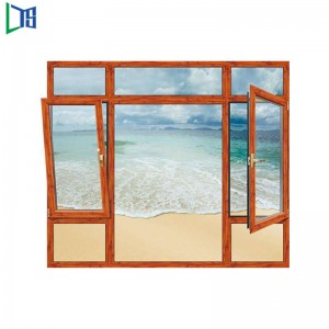 الميل الألومنيوم وبدوره نافذة إمالة وتحول مسحوق اللون الأبيض طلاء النوافذ الألومنيوم