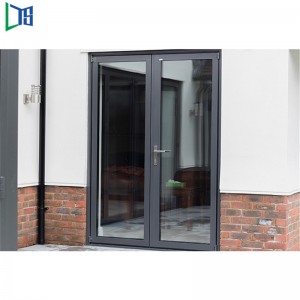 زجاج مصقول مزدوج الألومنيوم يتوقف الباب تصميم حديقة سوينغ الفرنسية الباب الخارجي مفصلات الباب