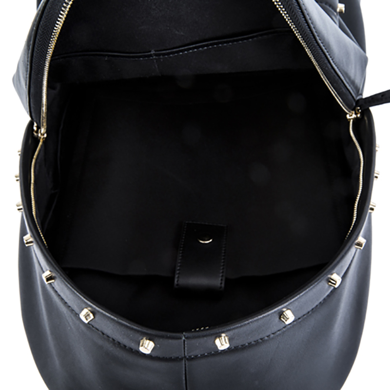 18SA-6841F عشيق مزينة سوداء أعلى جودة سستة الجبهة جيب أسلوب بسيط حقيبة جلد طبيعي للرجال مع جيب كمبيوتر محمول
