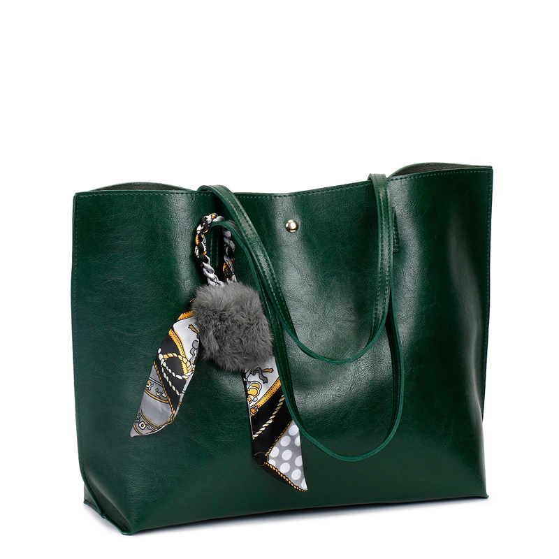 HD0823 - الجملة Aliexpress المبيعات الساخنة الأخضر بو الجلود المرأة حقيبة تسوق الأزياء