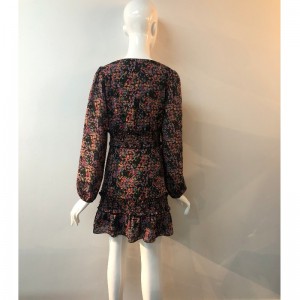 V-NECK FLORA PRINT DRESS JLWD0014