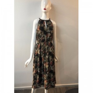 LEV PRINT HALTER NECK DRESS JLWD0022