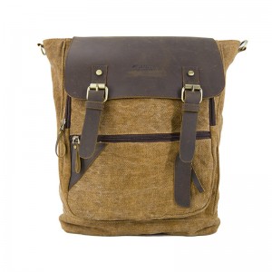 19SC-7909D سستة إغلاق الكمبيوتر مقصورة الجلود رفرف قماش الرجال حقيبة الظهر