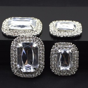 تصميم جديد أنيق مجوهرات بيضاء واضحة الاكريليك حجر الراين زر رخيصة زر الخياطة البلاستيك 9