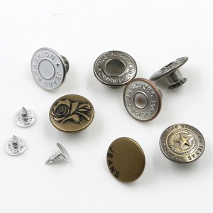 عرف الأزياء المطبوعة جولة زر المفاجئة المعدنية لالجينز 10