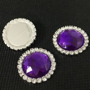 أزياء الديكور مختلف الألوان جولة ظهر مسطح حجر الراين زر الكريستال الاكريليك 12