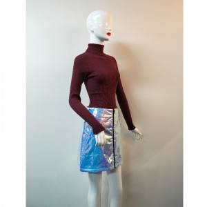 سترة حمراء عالية العنق RLWS0062F