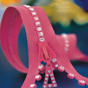 جودة عالية تصميم الأزياء حجر الراين سحاب لسترة 8