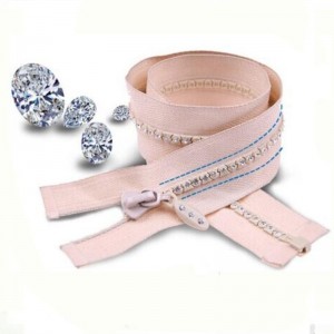 جودة عالية تصميم الأزياء حجر الراين سحاب لسترة 8