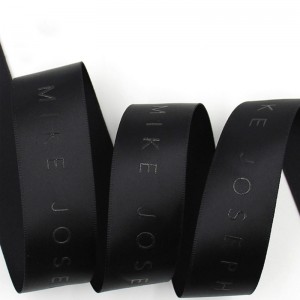 تخصيص شعار الطباعة الملونة النقش احباط المطبوعة الشريط الساتان الأسود