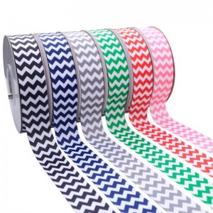 5 # شعبية شعار مخصص شيفرون مطبوعة Grosgrain الشريط