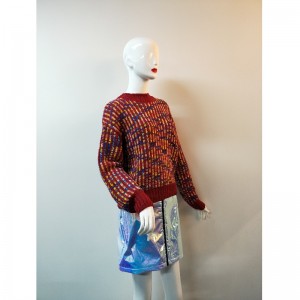 ملون الرقبة الطاقية البلوز RLWS0120F