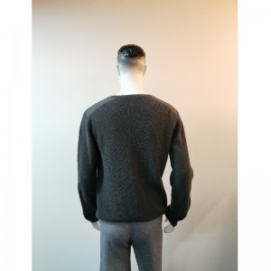 GRAY V-NECK SWEATER RLMS0014F