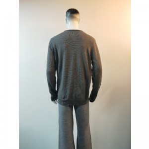 GRAY WOLF-PRINT SWEATER RLMS0057F