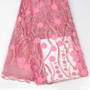 3d زهرة الدانتيل مع الترتر جودة عالية الأفريقية الفرنسية أقمشة الدانتيل ل حفل زفاف التطريز صافي النسيج الدانتيل