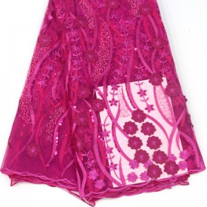 3d زهرة الدانتيل مع الترتر جودة عالية الأفريقية الفرنسية أقمشة الدانتيل ل حفل زفاف التطريز صافي النسيج الدانتيل