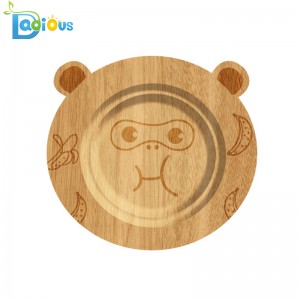 100 ٪ أواني الطفل الخيزران العضوية انسكاب والدليل على الخيزران لوحة شفط آمنة وغير سامة لوحة الخيزران مع شفط السيليكون