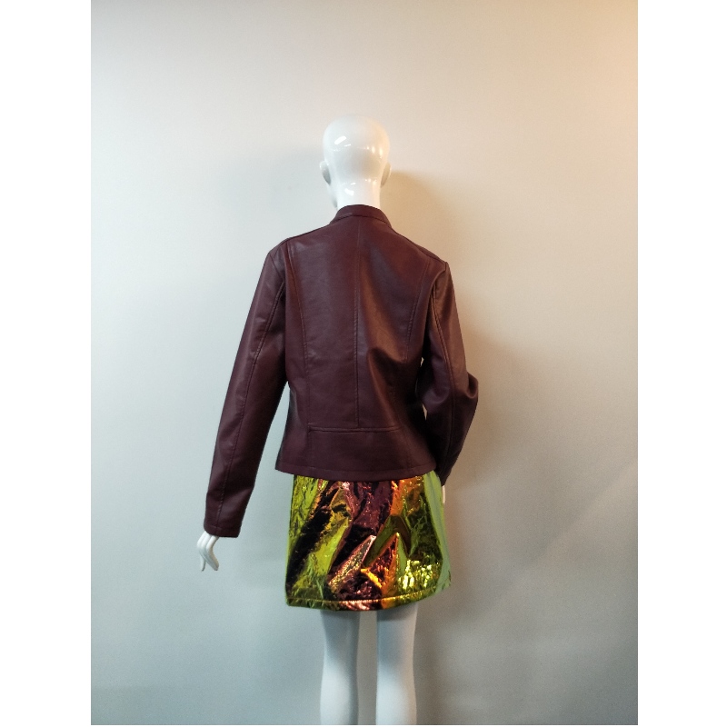 BURGUNDY PU JACKET RLWPJ0019N