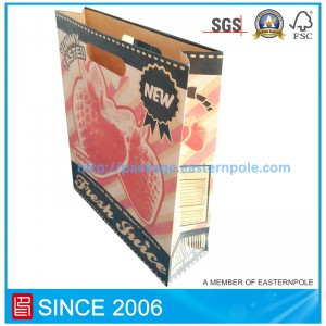 كيس من الورق المعاد تدويره باللون البني مع مقبض قطع يموت