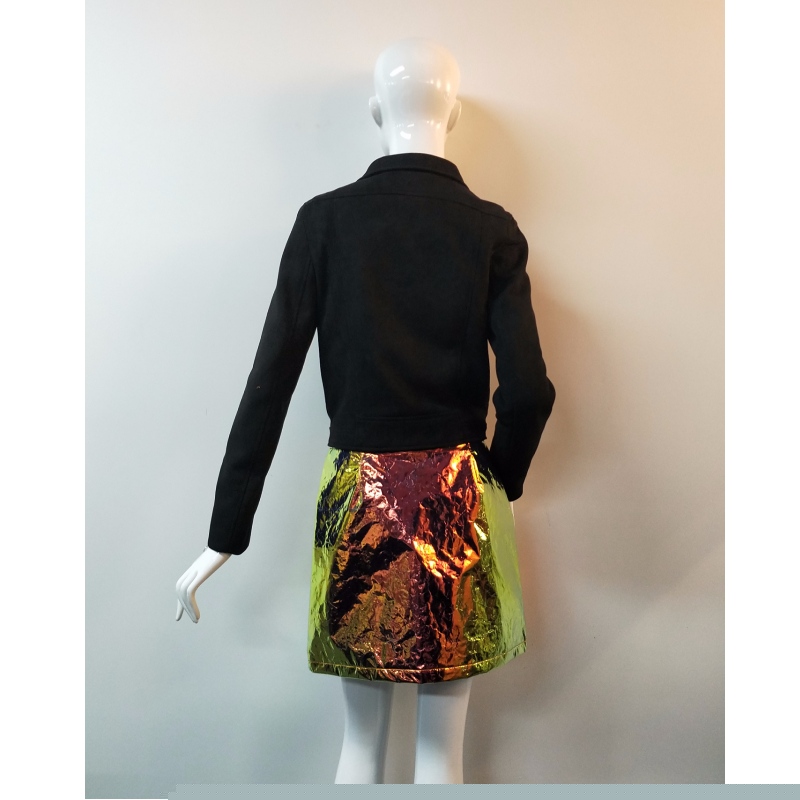 سيدات سوداء سترة من جلد الغزال RLWSJ0003N