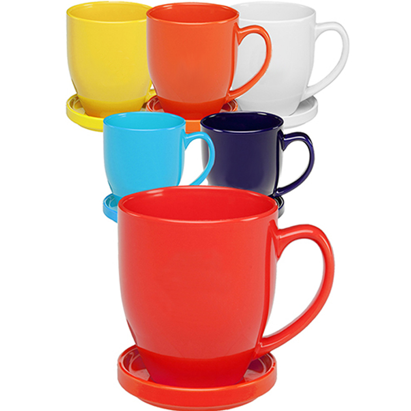 الخزف قدح القهوة والشاي مجموعة متنوعة من الألوان