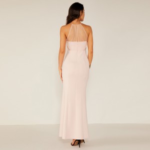 مثير الرجعية bodycon ماكسي أنيقة فستان الدانتيل الأبيض السيدات WM0057