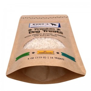 الترقق سستة ورق الكرافت الوقوف الحقائب مع نافذة يعامل الكلب