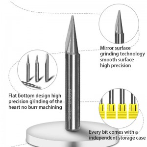 بت الحفر ، 2 المزامير مستقيم cnc v بت 1/4 بوصة عرقوب بمناسبة مخروطي نقش أداة التوجيه للصلب الألومنيوم النحاس النحاس يمول الخشب