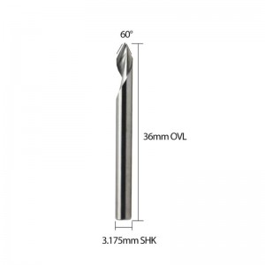 دوامة 60 درجة v الأخدود النقش أداة مسطحة القاع cnc راوتر بت 1/8 بوصة عرقوب للألومنيوم يمول الخشب الصلب النحاس 5 قطع