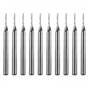 بت طحن كربيد ، مزدوجة المزامير لولبية كربيد شقة نهاية مطحنة CNC راوتر بت 1MM قطع ضياء.