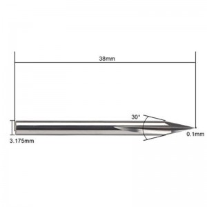 بت نقش المعادن ، إنبوينت 30 درجة V بت كربيد طرف غيض صعبة مخروط التصنيع باستخدام الحاسب الآلي نقش بت مع الأخاديد Striaght 2-Flute 1/8 \"3.175mm شان...