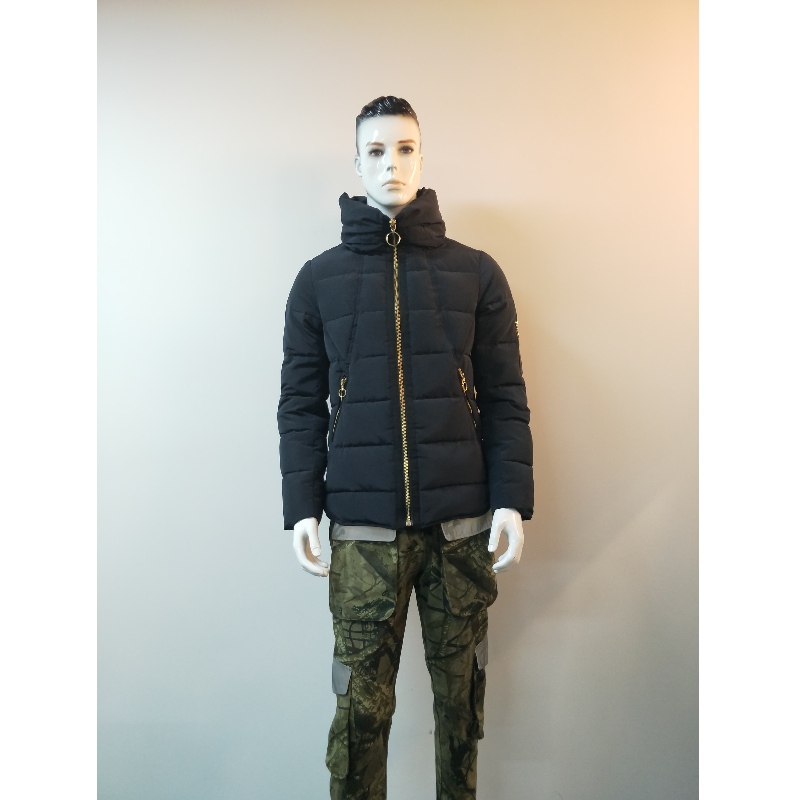 NAVY HIGH-COLLAR PUFFER JACKET RLMPC0003