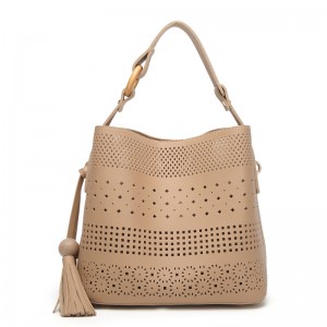 الجملة الجوف خارج طبقة واحدة بو الجلود حقيبة تسوق مع شرابات