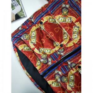 سيدات الملونة المطبوعة معطف الفرو RLWC0002