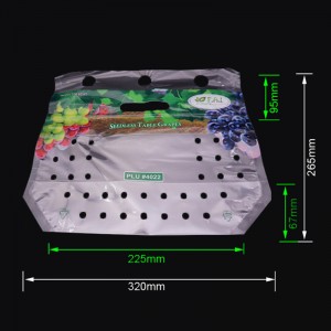 صديقة للبيئة المطبوعة كيس من البلاستيك العنب ziplock التعبئة والتغليف مع فتحات التهوية