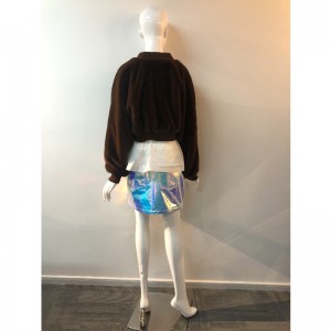 السيدات براون قصيرة معطف الفرو RLWF0001