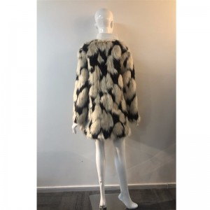 السيدات ZEBRA PRINT FUR COAT RLWF0003