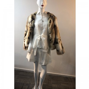 السيدات ملون لامعة الفراء معطف RLWF0017