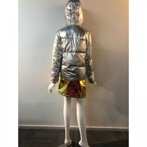 السيدات الفضة مطلي معطف المغلف RLWPC0049