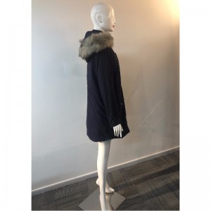 السيدات معطف أسود مقنعين RLWPC0076