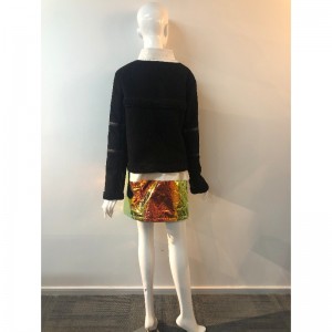 سيدات معطف أسود لامع RLWPC0080