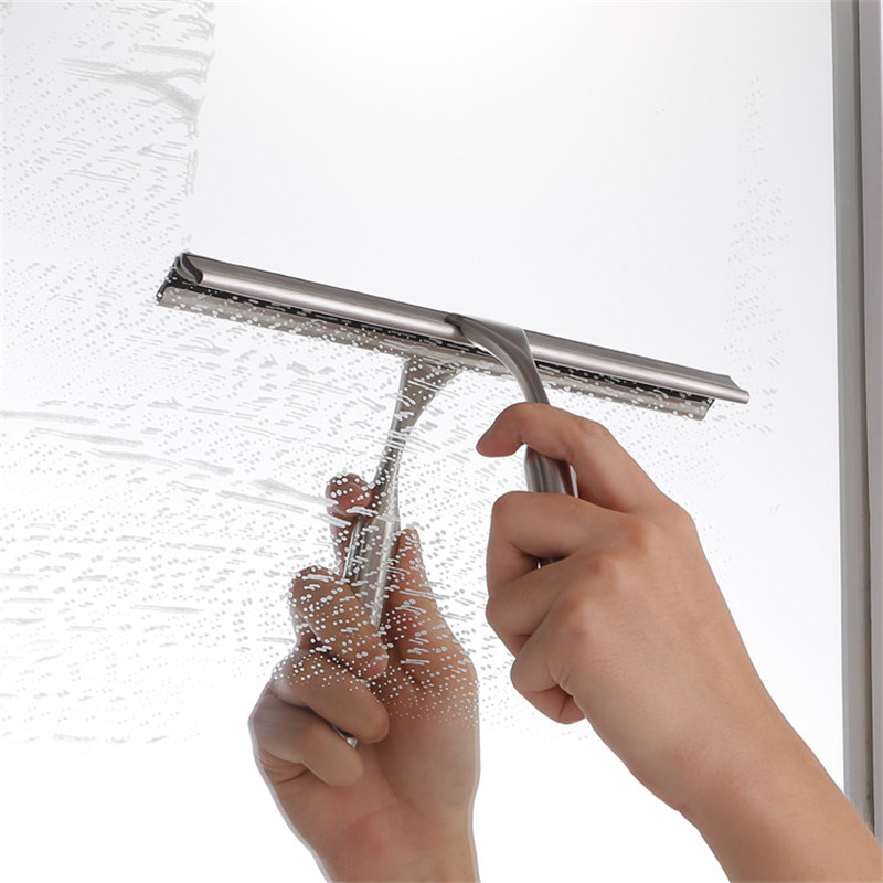 الممسحة الفولاذ المقاوم للصدأ المهنية للاستحمام زجاج نافذة الحمام مع حامل هوكس كأس شفط