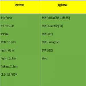وسادات الفرامل (OE: 34216763044)