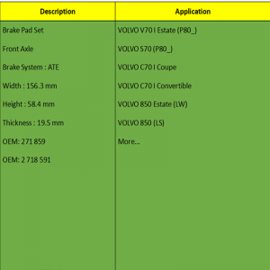 وسادات الفرامل (OE: 271 859 ، OE: 2 718 591)