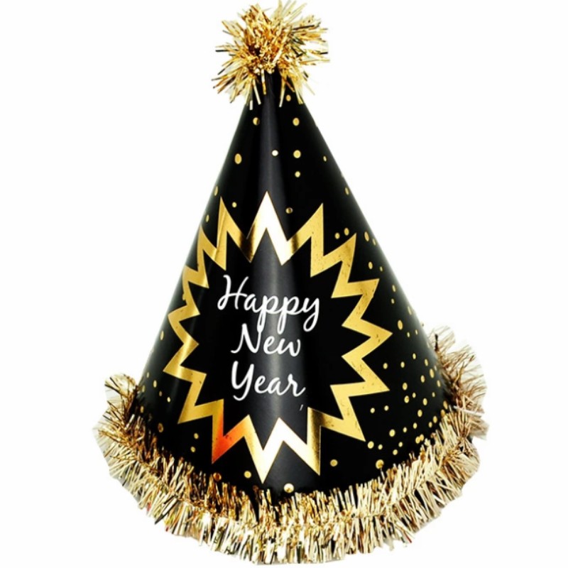 سنة جديدة سعيدة الدانتيل قبعة مخروطية
