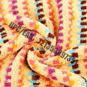 JMD TEXTILE Quick-Dry 100٪ Cotton، Little Bear Cartoon Embroidery، طقم مناشف الحمام الجاكار المصبوغ متعدد الألوان ، طقم مكون من 6 قطع (برتقالي)