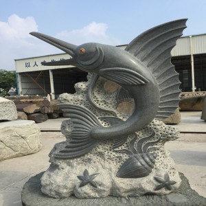 على نطاق واسع ديناصور دولفين القرش الحجر المنحوتات والتماثيل الطبيعية نقية العمل الفني