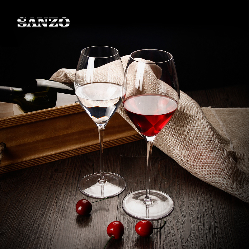 SANZO أسود أحمر النبيذ الزجاج اليدوية الرصاص الحرة كريستال الأزرق الملونة نظارات الجذعية النظارات الحرارية